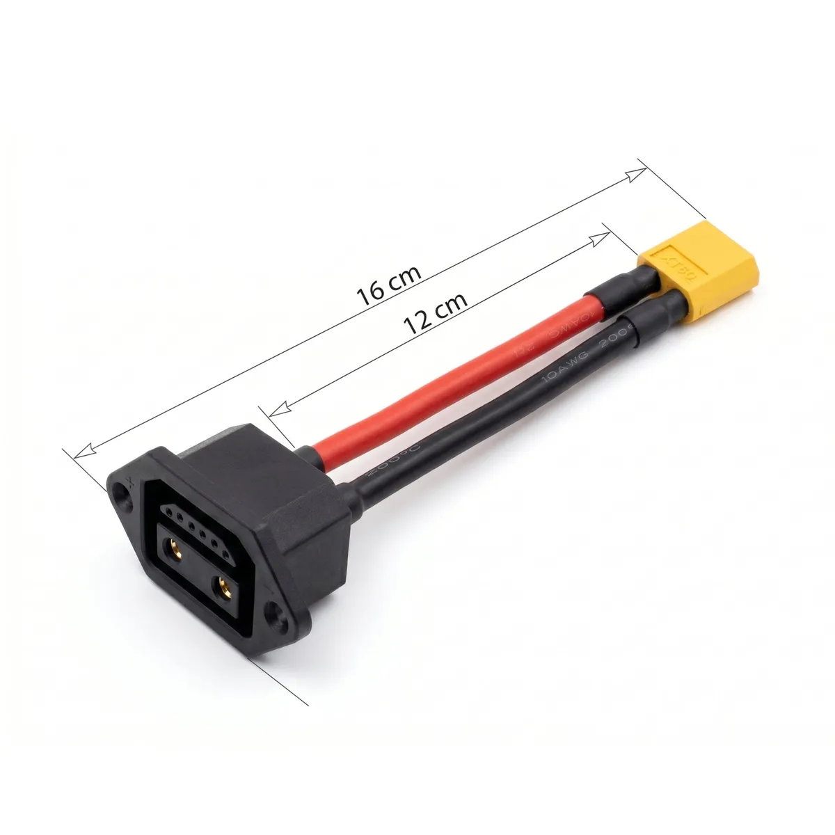 Conector de bateria XT60 macho para scooter elétrica citycoco (2+6 pinos, 12 cm), foto 4